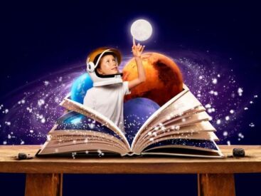 Boy Touching the Moon from the Book Collage