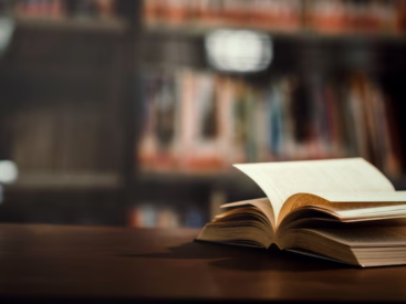 An open book lies on the table