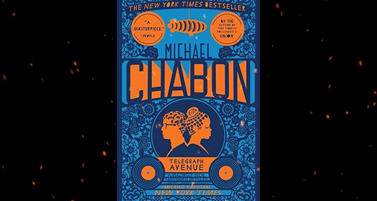 Cover of "Telegraph Avenue" by Michael Chabon with vivid orange and blue tones